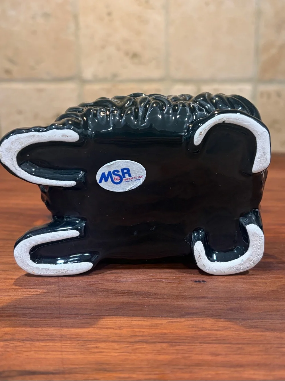 Vintage Black Ceramic Scottie Dog Trinket Box